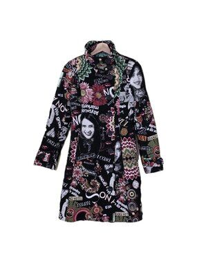 Desigual Tapestry Coat Women 36 S Multicolor 46E2033 Atypical Marketing Y2K Boho